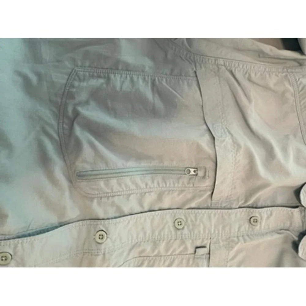 The North Face Mens Light Blue Nylon Hiking Fishing‎ Long Sleeve Shirt Size M